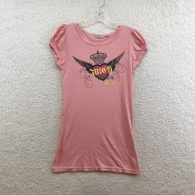 Y2K 2000s Juicy Couture Baby Pink Angel Wings Heart Cap Sleeve Top Women S Small