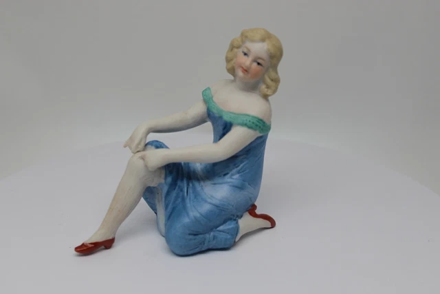 Figurilla Bañista Sexy Art Deco-alemán Estilo Art Nouveau Estilo Porcelana