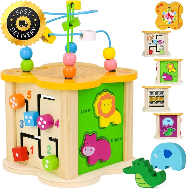 GIOCHI BAMBINI 1 Anno Cubo Multiattivita Legno 6 in 1 Giochi Montessori  Gioco Ba EUR 34,99 - PicClick IT