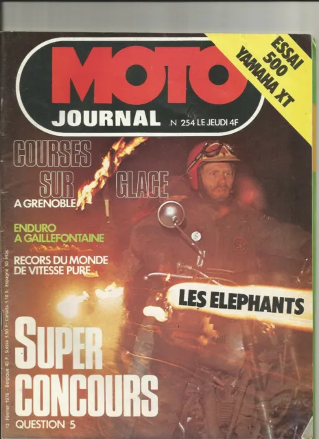 MOTO JOURNAL N°254 -1976 Premier essai 500 Yamaha XT Les Elephants