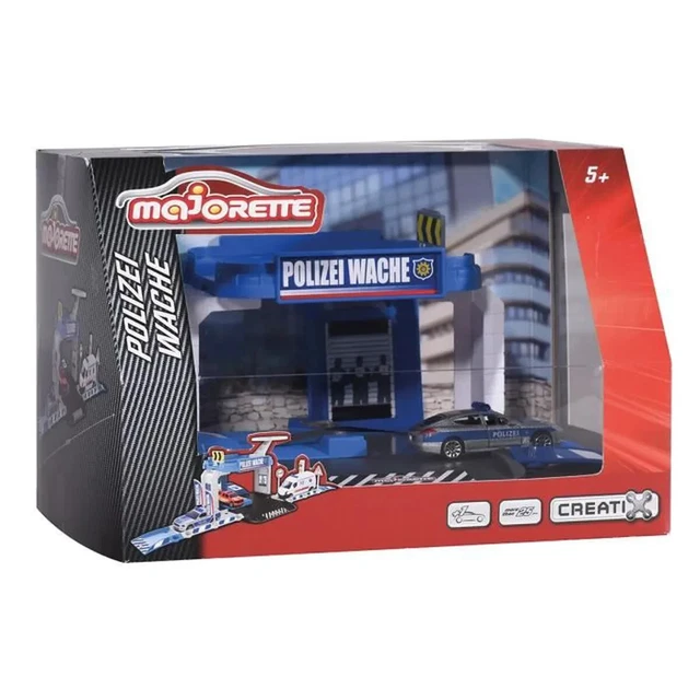 Station De Police Majorette Creatix + Porsche Panamera 1:64 – Garage 3 Étages 72 Cm – Ascenseur, Hélicoptère, Rampe – Cadeau Enfant 5 Ans Et + – Voiture Métal Et Accessoires