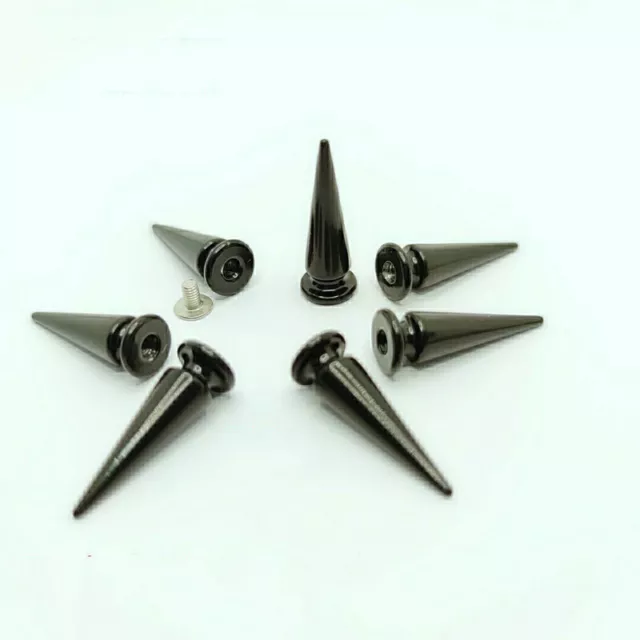 20X Metal Punk Pyramid Cone Rivet Studs Nail Spikes Rock Leather Craft Bag DIY