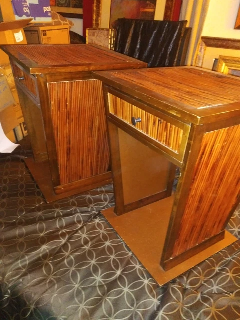 Pair Of Bamboo Style Night Stands