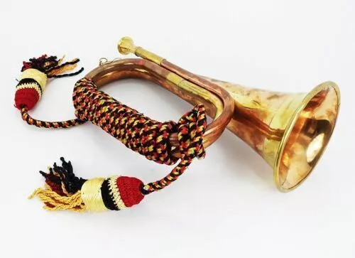 Brass Copper Army Cavalry Trumpet Bugle Retro Musical Instrument + rope / tassel