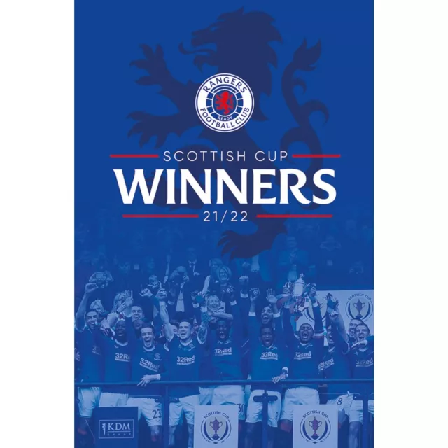 Rangers FC Scottish Cup Winners 21-22  Poster Rolled High Res Official Club Gift