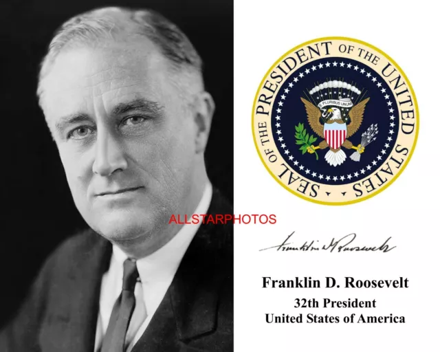 Franklin Delano Roosevelt FDR 32nd President Autograph 8 x 10 Photo Picture r