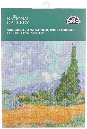 DMC Cross Stitch Kit A Wheatfield with Cypresses Van GOH