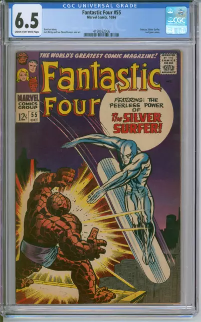 Fantastic Four #55 CGC 6.5 1966 Marvel Thing VS Silver Surfer