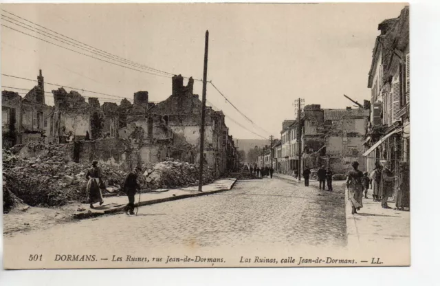 DORMANS - Marne - CPA 51 - the ruins of war rue Jean de dormans