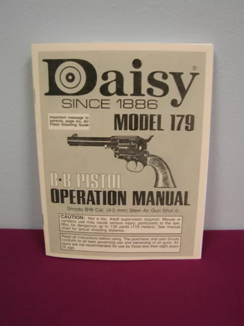 Daisy Model 179 BB Gun "Operation Manual"