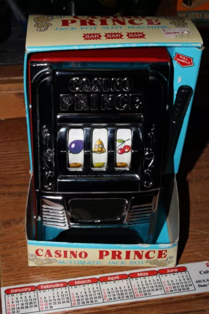 Vintage Waco Japan Casino Prince Slot Machine Metal Coin Bank Works