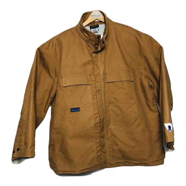 Workrite Benchmark Mens FR Fire Resistant Tan Nomex Rayon Work Jacket Size XL