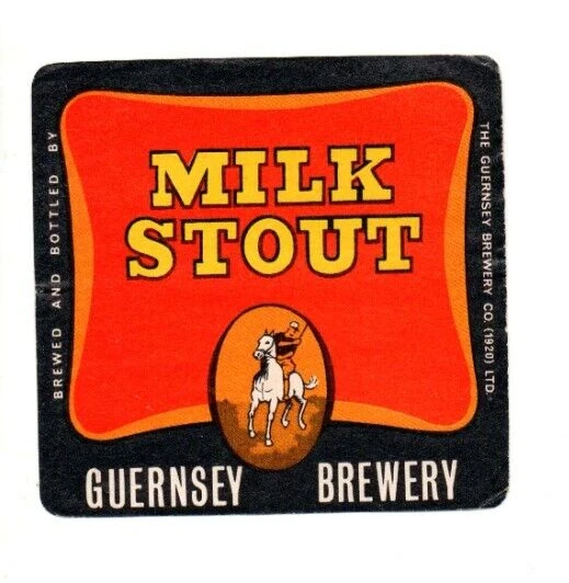Guernsey - Vintage Beer Label - Guernsey Brewery - Milk Stout