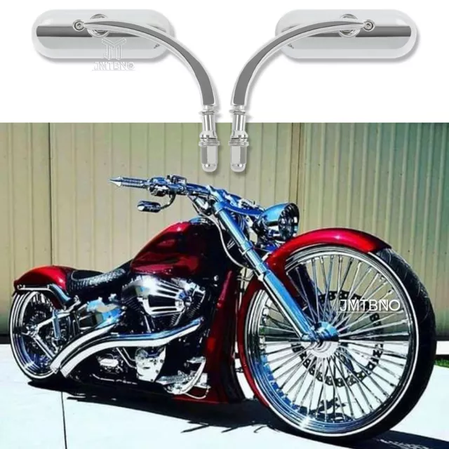 Mini Oval Chrome Motorcycle Rear View Mirrors For Harley Davidson Breakout FXBRS