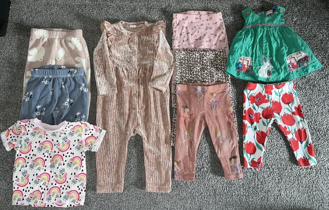 9 Item Baby Girls Clothing Bundle Size 9-12 Months Next H&M Girly & Bright