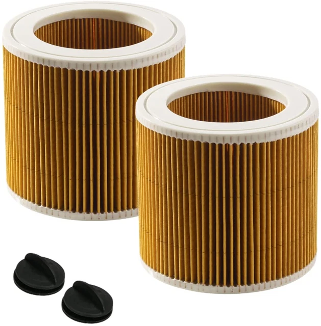 2x Filtre Cartouche compatible avec Karcher Aspirateur WD3 Premium, WD2, WD 3