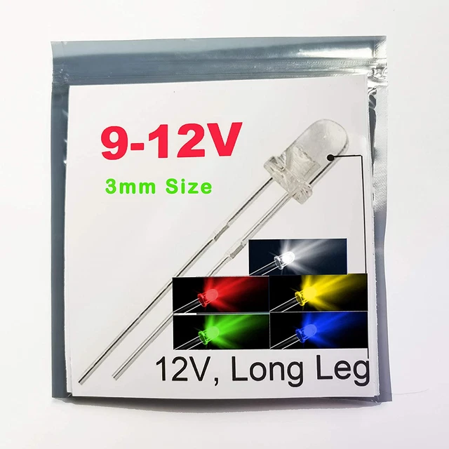 (3Mm) 20Pcs in Each Color(Total: 100Pcs) Mix Color 9V - 12V Gauge Cluster Instru