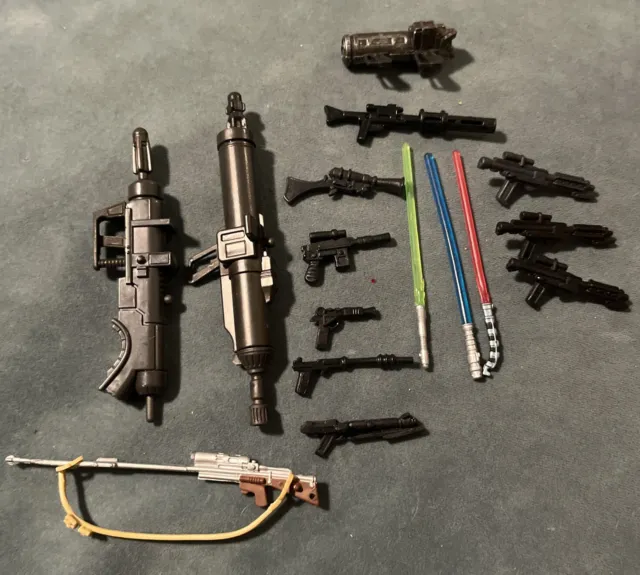 Star Wars Lot Of 32 Action Figure Accessories, Parts, Pieces