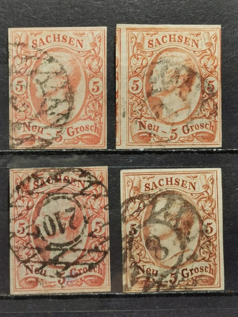 Sachsen Mi-Nr. 15 Gestempelt  Vier Farben Guten Erhaltung Selten 2