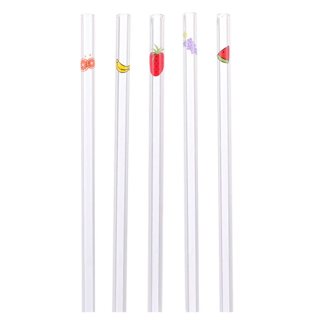 5pcs hitzebeständige klare gerade Tee -Cocktail -Strohhalme Getränkstrohhalme
