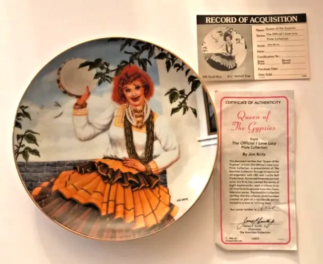 Lucille Ball "I LOVE LUCY" Queen of the Gypsies Hamilton Collector Plate - 1990