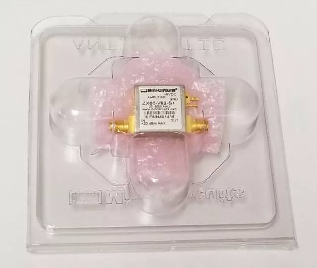 NEW Mini Circuits ZX60-V82-S+ Coaxial Wideband Amplifier 20 to 6000 MHz 50Ω SMA