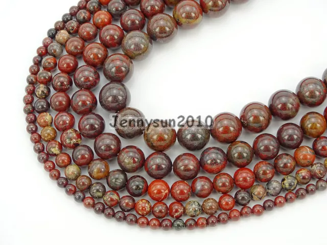 Natural Poppy Jasper Gemstone Round Spacer Beads 16'' 4mm 6mm 8mm 10mm 12mm