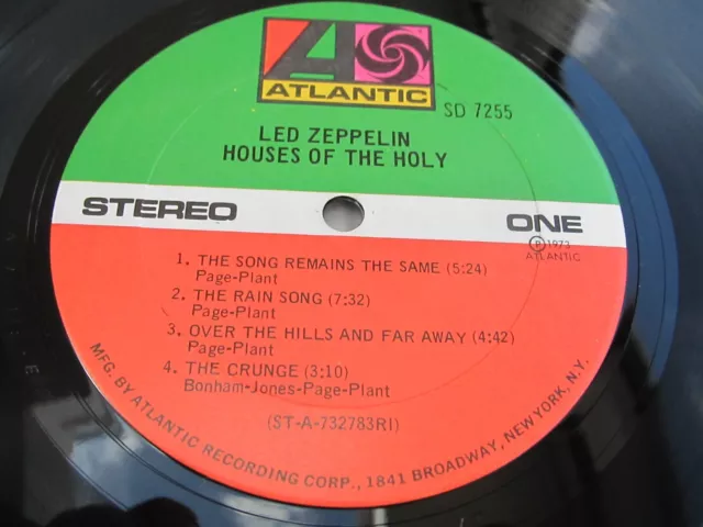 Led Zeppelin HOUSES OF THE HOLY 1973 US LP 1st  1841 Broadway MINT MINUS HEAR