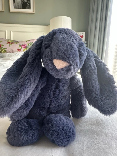 JELLYCAT SMALL BASHFUL Navy Bunny - Navy Blue Bunny Rabbit Beanie ...