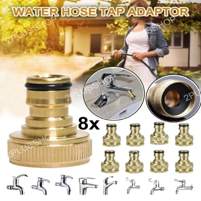 Garden Hose Connector Garden Lawn Water Pipe Fitting Connector Brass Tap Adaptor