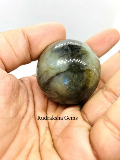 Natural Labradorite Fire Quartz Stone Sphere Crystal Ball Healing Gemstone New