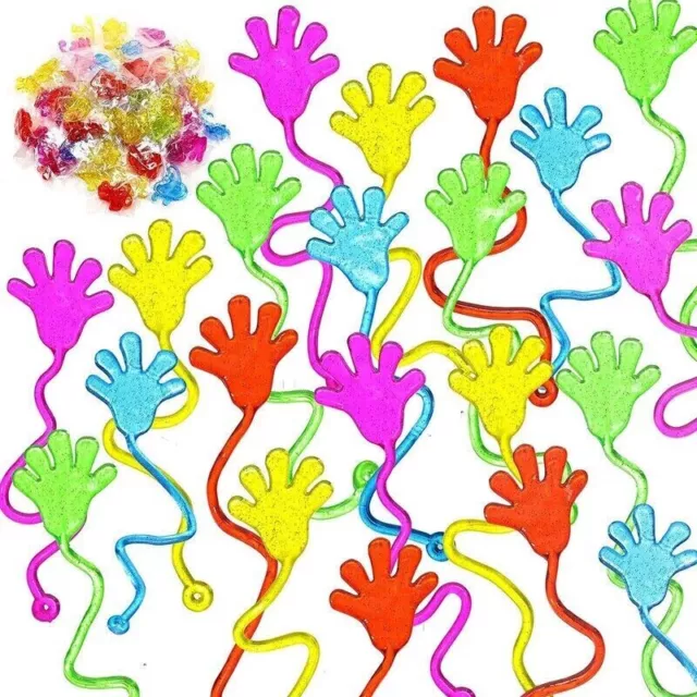 10 x Stretchy Sticky Hands Childrens Boys Girls Toy Birthday Party Bag Fillers