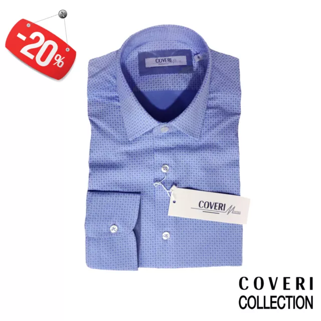 Coveri Collection Art.cl-156-Ad Camicia Slim Uomo Microfantasia  Manica Lunga 2