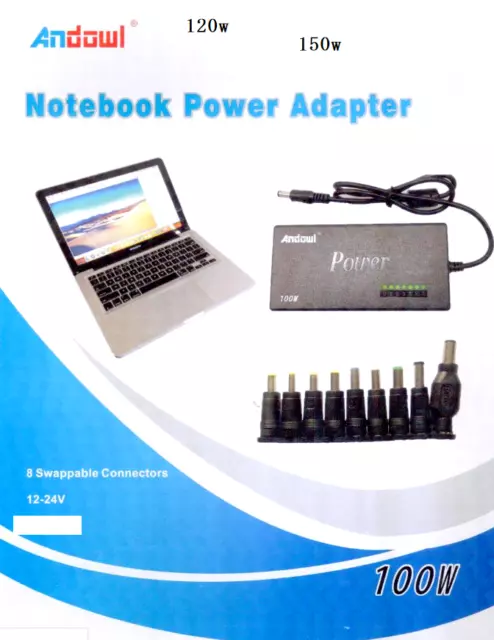 Alimentatore Universale Pc 100-120-150W Caricatore Laptop Usb Notebook 8Adattato