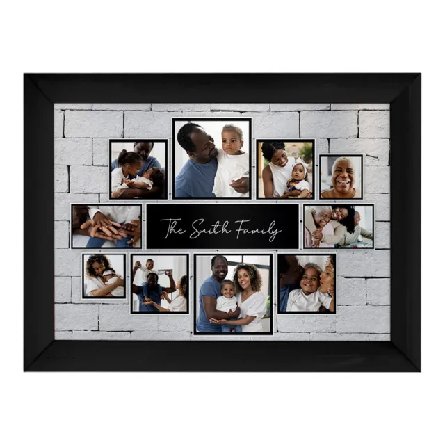Personalisierte Familie - 10 Fotos - A4 Metallschilddruck - Rahmenoptionen verfügbar