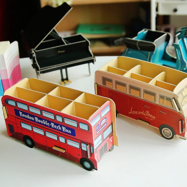 DIY Papier Karton Schreibtischorganisator Stifthalter-Aufbewahrungs-Desktop