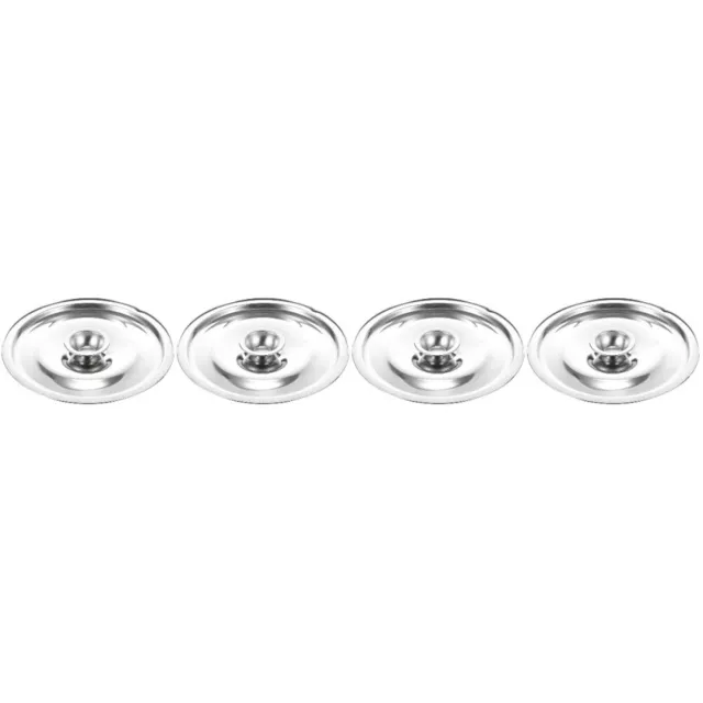 Set of 4 Jar Lid Stainless Steel Taste Cup Can Covers Frying Pan