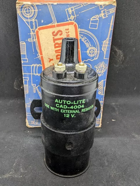 Nos 1956 Hudson Packard Clipper Nash Studebaker 12 Volt Ignition Coil Cad-4004