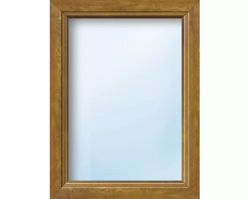 Kunststofffenster Festverglasung ESG ARON Basic weiß/golden oak 1050x1600 mm (ni