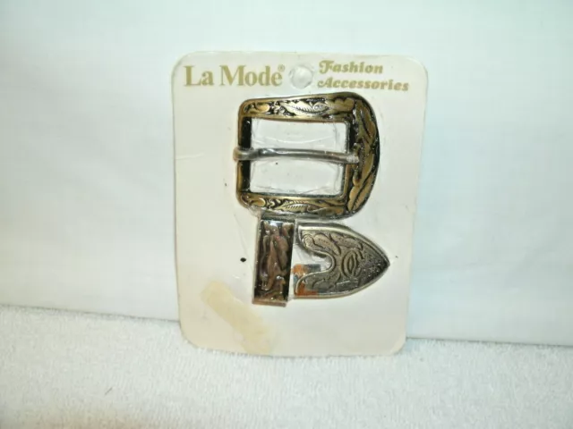 BELT BUCKLE--by LaMode-Fashion Asscess-*South Western*-New /Card -Vtg Orig.