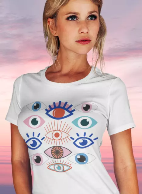 Retro Evil Eye Shirt Mystical Third Eye Crew Neck Shirt