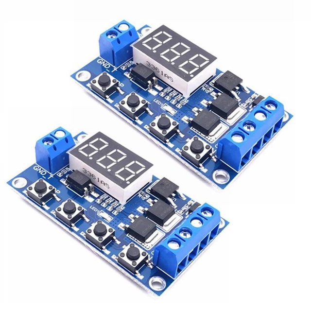 Produktbild von 10X 521 Digitaler Zeitverzögerungsrelais-Schalter 1-Kanal Trigger-Zyklus-Timer Für 6-30V & USB – Einstellbar 0,1s-999min