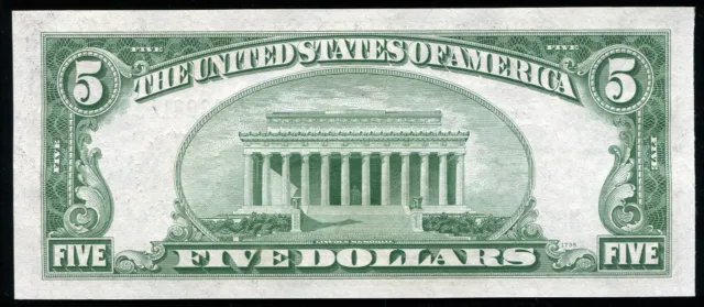1934-C $5 Five Dollars Blue Seal Silver Certificate Superb Gem Uncirculated 2