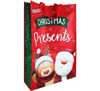 Santa Fragile Jumbo Woven Super Large Christmas Gift Bags by north pole