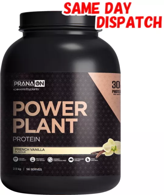 Prana On Power Plant Vegan Protein 2.5Kg Bcaa Mct Soy Dairy Gluten Free Pranaon