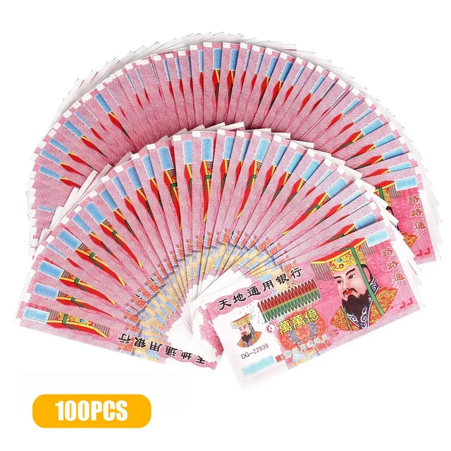 Joss Note 100PCS CHINESE JOSS Paper Heaven Bank Note Ancestor Offerings Money for ...