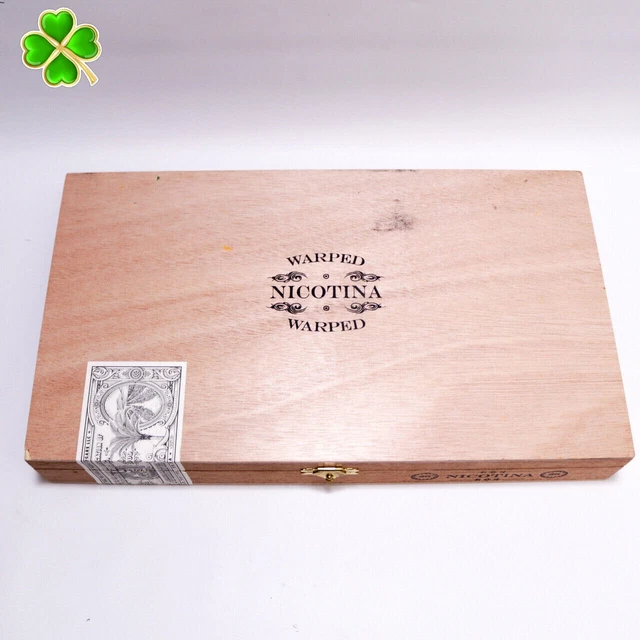 Warped | Nicotina Wood Cigar Box Empty - 11.75" x 6.75" x 1.75"