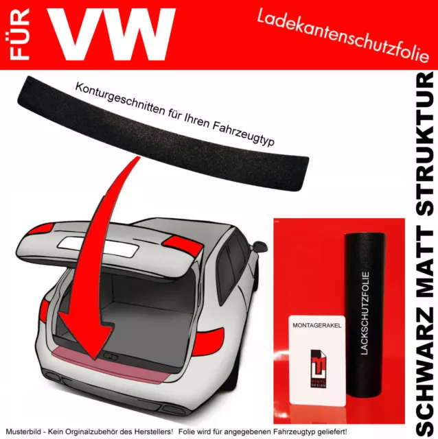 Lackschutzfolie Ladekantenschutz für VW Caddy V ab 2020  Schwarz matt