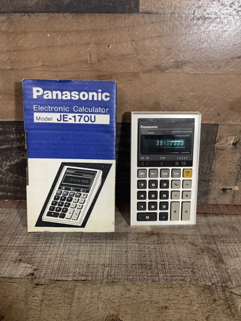 Vintage Panasonic JE-170U Electronic Calculator Works 10 Digit No Cord With Box