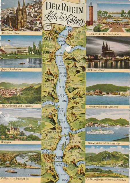AK MAP, LANDKARTE, Umgebungskarte **DER RHEIN** 5 EUR 1,00 - PicClick DE